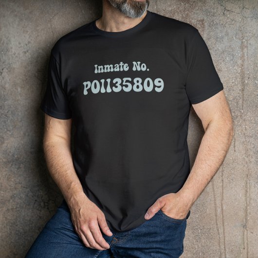 Gedetineerde nr. PO 1135809 Retro Typografie T-shirt