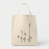 Gedetotte bomen en staarten, afgewerkt op aangepas tote bag (Voorkant)