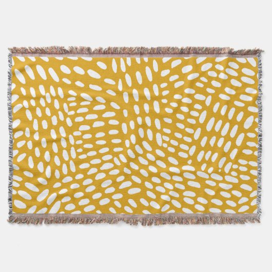 Gedetotte lijnen verbrand geel patroon deken (Voorkant)