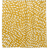 Gedetotte lijnen verbrand geel patroon douchegordijn (Voorkant)