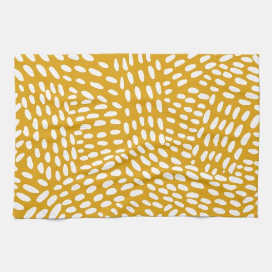 Gedetotte lijnen verbrand geel patroon theedoek (Horizontaal)