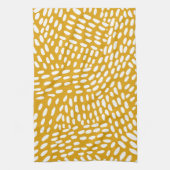 Gedetotte lijnen verbrand geel patroon theedoek (Verticaal)