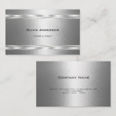 Gedeukt zilver tin faux metaalachtig visitekaartje (Voorkant / Achterkant)