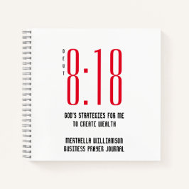 GEDEUT 8:18 Persoonlijk Zakelijk Gebedsjournaal Notitieboek