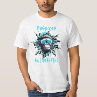 Gediagnosticeerd niet verslagen t-shirt