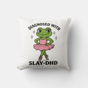 Gediagnosticeerde Slay-DHD Kikker Ballerina ADHD Kussen