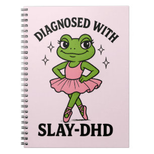 Gediagnosticeerde Slay-DHD Kikker Ballerina ADHD Notitieboek