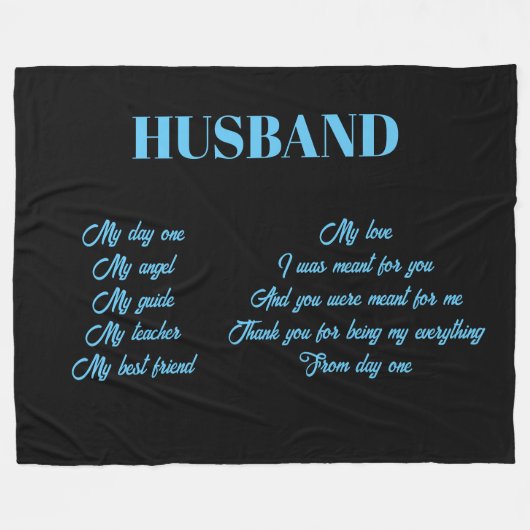 Gedicht aan echtgenoot - Echtgenoot Gift Fleece Deken (Voorkant (Horizontaal))