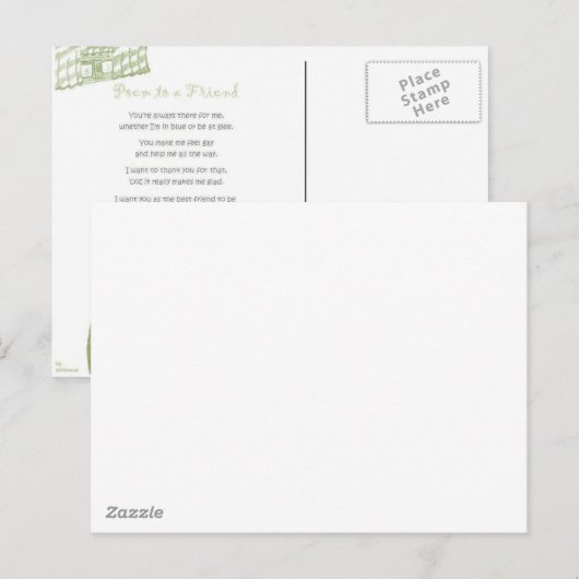 Gedicht bij een vriend briefkaart (Voorkant / Achterkant)