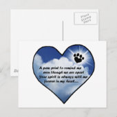 Gedicht bij het Paw Print Memorial Briefkaart (Voorkant / Achterkant)