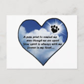 Gedicht bij het Paw Print Memorial Briefkaart (Voorkant)