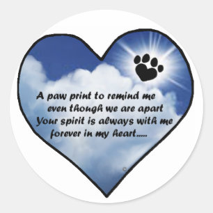 Gedicht bij het Paw Print Memorial Ronde Sticker
