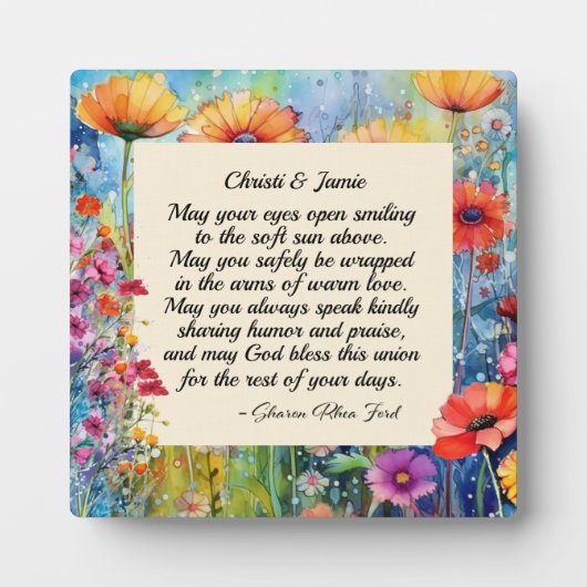 Gedicht Bruiloft / Verloving Plaque Fotoplaat (Voorkant)