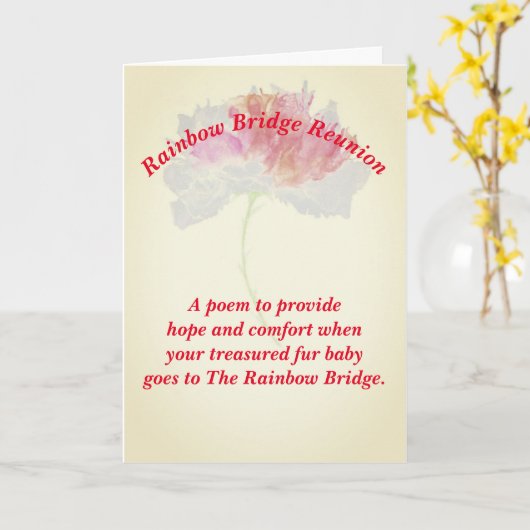 Gedicht: Comfort voor verlies van huisdieren; FLST Kaart (Gele Bloem)