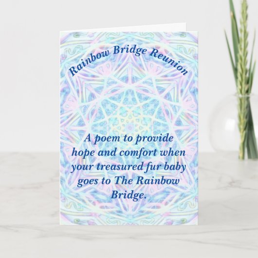 Gedicht: Comfort voor verlies van huisdieren; PBP, Kaart (Voorkant)