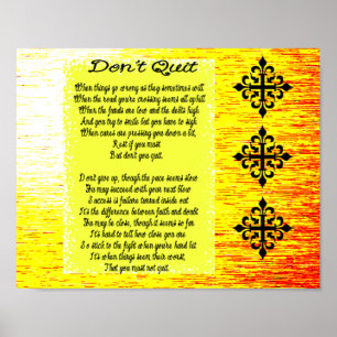 Gedicht Don't Quit Poster