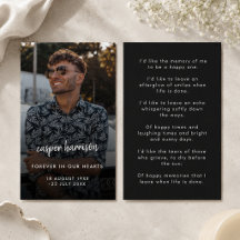 Gedicht Gebedskaart | Foto-herdenkingsgeschenk