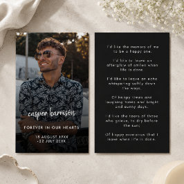 Gedicht Gebedskaart | Foto-herdenkingsgeschenk Visitekaartje