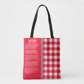 Gedicht geïnspireerd op Psalm 100 Bijbelvers, Rood Tote Bag (Voorkant)