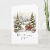 Gedicht Groen Witte Sneeuw Dennenbos Kerstboom Feestdagen Kaart (Voorkant)