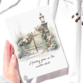 Gedicht Groene Bladerbessen Sneeuw Winter Kerstmis Feestdagen Kaart