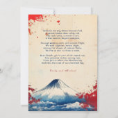 Gedicht: Japanse harmonie met Fuji Kaart (Achterkant)