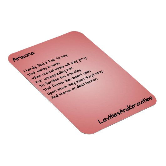 Gedicht Keukenmagneet - Arizona Magneet (Rechterzijde)