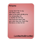 Gedicht Keukenmagneet - Arizona Magneet (Verticaal)