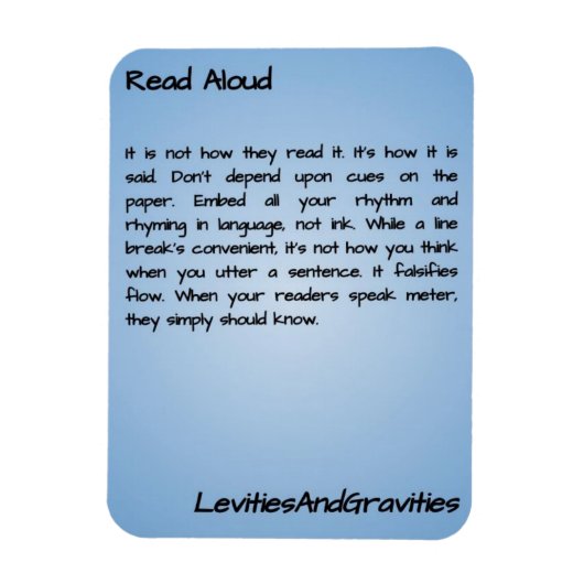 Gedicht Keukenmagneet - hardop lezen Magneet (Verticaal)