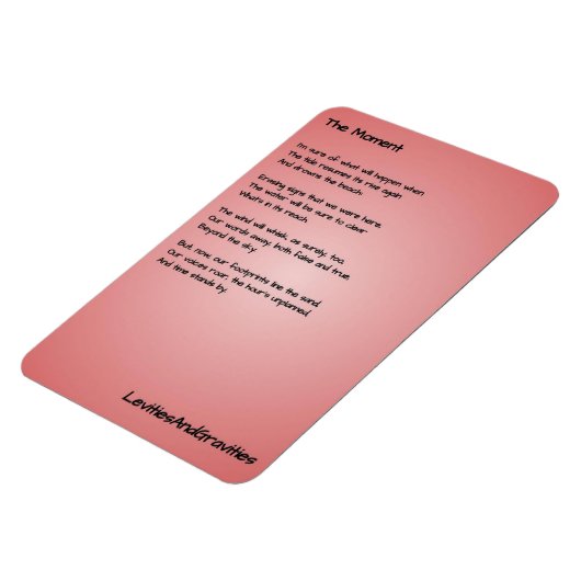 Gedicht Keukenmagneet - Het moment Magneet (Linkerzijde)