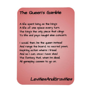 Gedicht Keukenmagneet - The Queen's Gamble Magneet