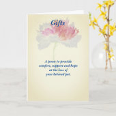 Gedicht: Mannelijk Pet Loss Sympathy FLST Gevouwen Kaart (Gele Bloem)