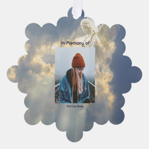 Gedicht Memorial Keepsake Angel Sky Clouds Ornament Kaart
