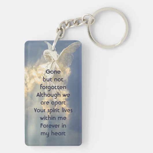 Gedicht Memorial Keepsake Angel Sky Clouds Sleutelhanger (achterkant)