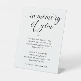 Gedicht met naam Memorial Wedding Reclamebord Met Voetstuk