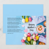 Gedicht met tulpen en koffie Moederdag Kaart (Voorkant / Achterkant)