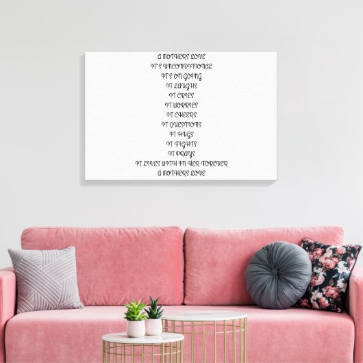 GEDICHT, MOEDER, LIEFDE, KIND, ONVOORWAARDELIJK, F CANVAS AFDRUK (Insitu (Woonkamer))