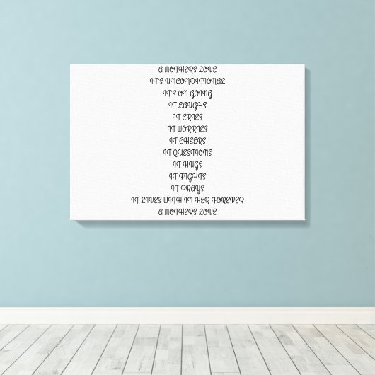 GEDICHT, MOEDER, LIEFDE, KIND, ONVOORWAARDELIJK, F CANVAS AFDRUK (Insitu (Houten vloer))