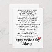 Gedicht Moederdag Kaart van Daughter, Moederdag (Voorkant / Achterkant)