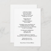 Gedicht 'Nooit alleen' Informatiekaartje (Voorkant / Achterkant)