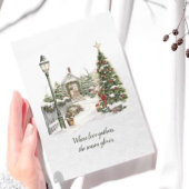 Gedicht Noordse Winter Groene Sneeuw Boerderij Ker Feestdagen Kaart