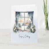 Gedicht Nordic Forest Winter Pine Cone Snow Kerstm Feestdagen Kaart (Voorkant)