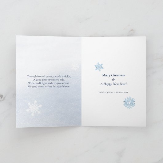 Gedicht Nordic Forest Winter Pine Cone Snow Kerstm Feestdagen Kaart (Binnen)