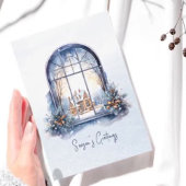 Gedicht Nordic Winter Scene Snowy Arch Christmas Feestdagen Kaart