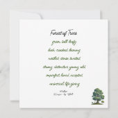 Gedicht op Forest of Trees Perspective (Achterkant)