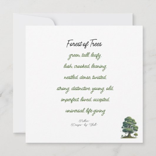 Gedicht op Forest of Trees Perspective (Achterkant)