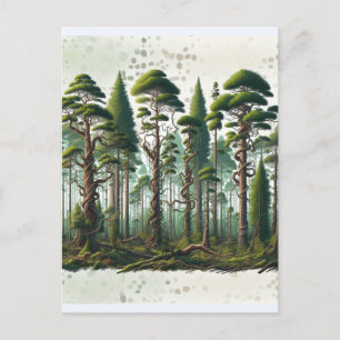 Gedicht op Forest of Trees Perspective Briefkaart