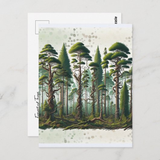 Gedicht op Forest of Trees Perspective Briefkaart (Voorkant / Achterkant)