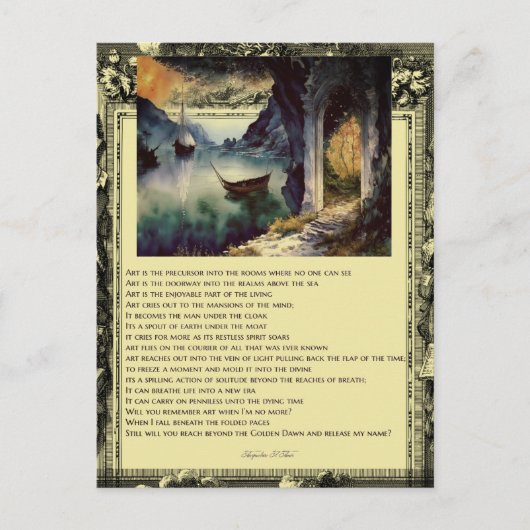 Gedicht op kunstboten Watervijver Briefkaart (Voorkant)