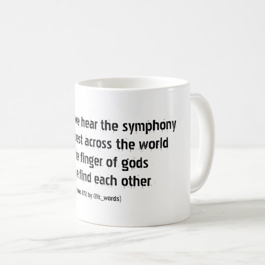 gedicht over leven en liefde koffiemok (Voorkant rechts)